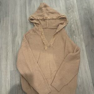 Tan Sweater with Hood